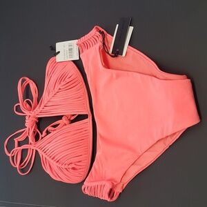 Kendall & Kylie hot peach high-rise size large bikini